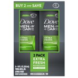 Dove Men Care Extra Fresh Body and Face Wash, 18 oz, 2/Pack, thumbnail image 1 of 5