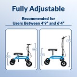KneeRover Steerable Economy Knee Scooter with Dual Braking System, thumbnail image 2 of 6