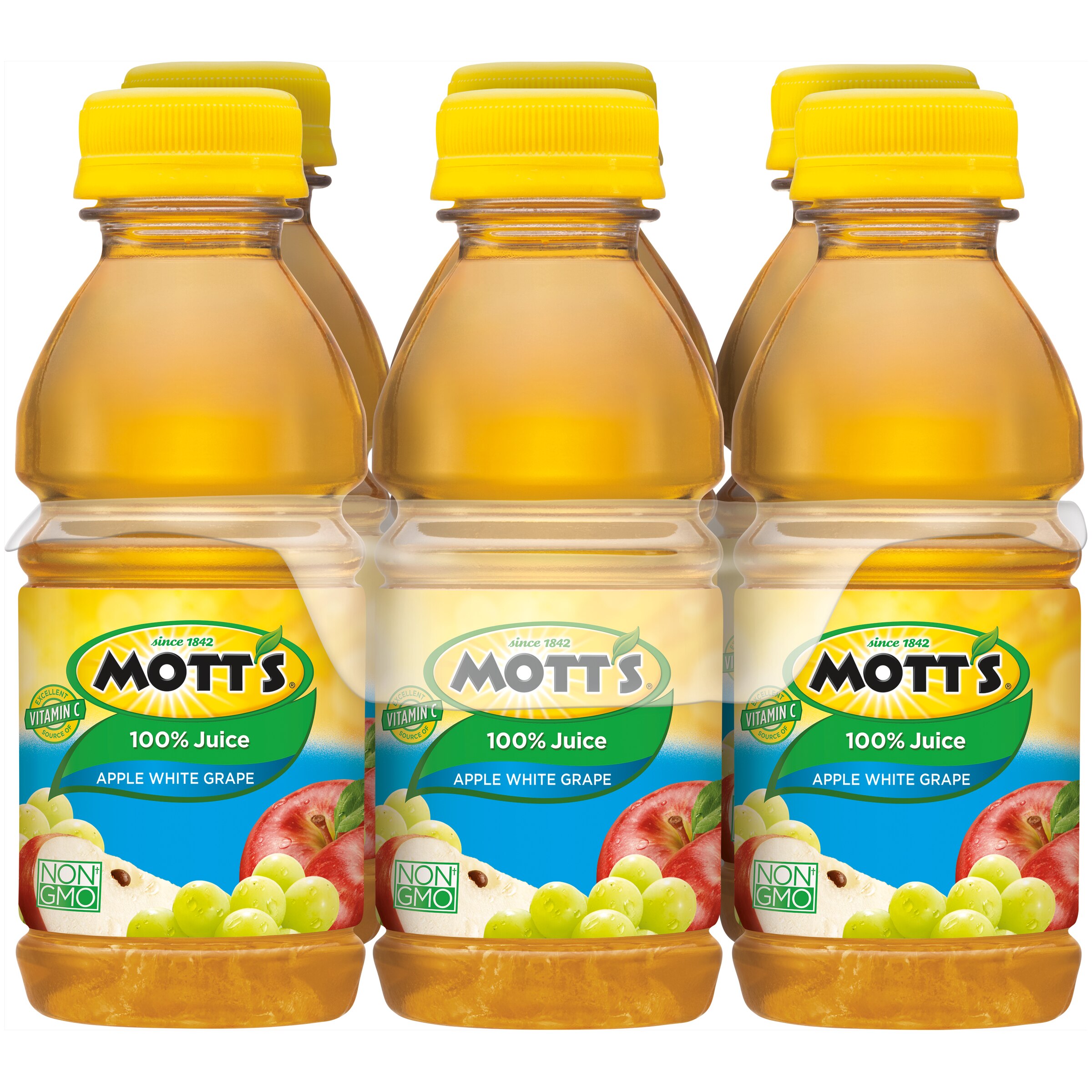 Mott's 100% Apple White Grape Juice, 48.0 OZ, 6 CT image.
