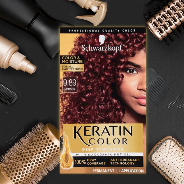 Schwarzkopf Keratin Color, Color & Moisture Permanent Hair Color Cream, 12 OZ