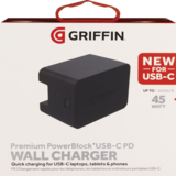 Griffin PowerBlock USB-C PD 18W Wall Charger - Black (North America). Lifetime Warranty., thumbnail image 1 of 4