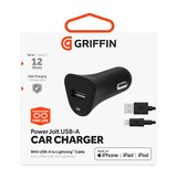 Griffin PowerJolt Universal USB-A 12W Car Charger with USB-A to Lightning Cable - Black. Lifetime Warranty., thumbnail image 3 of 4