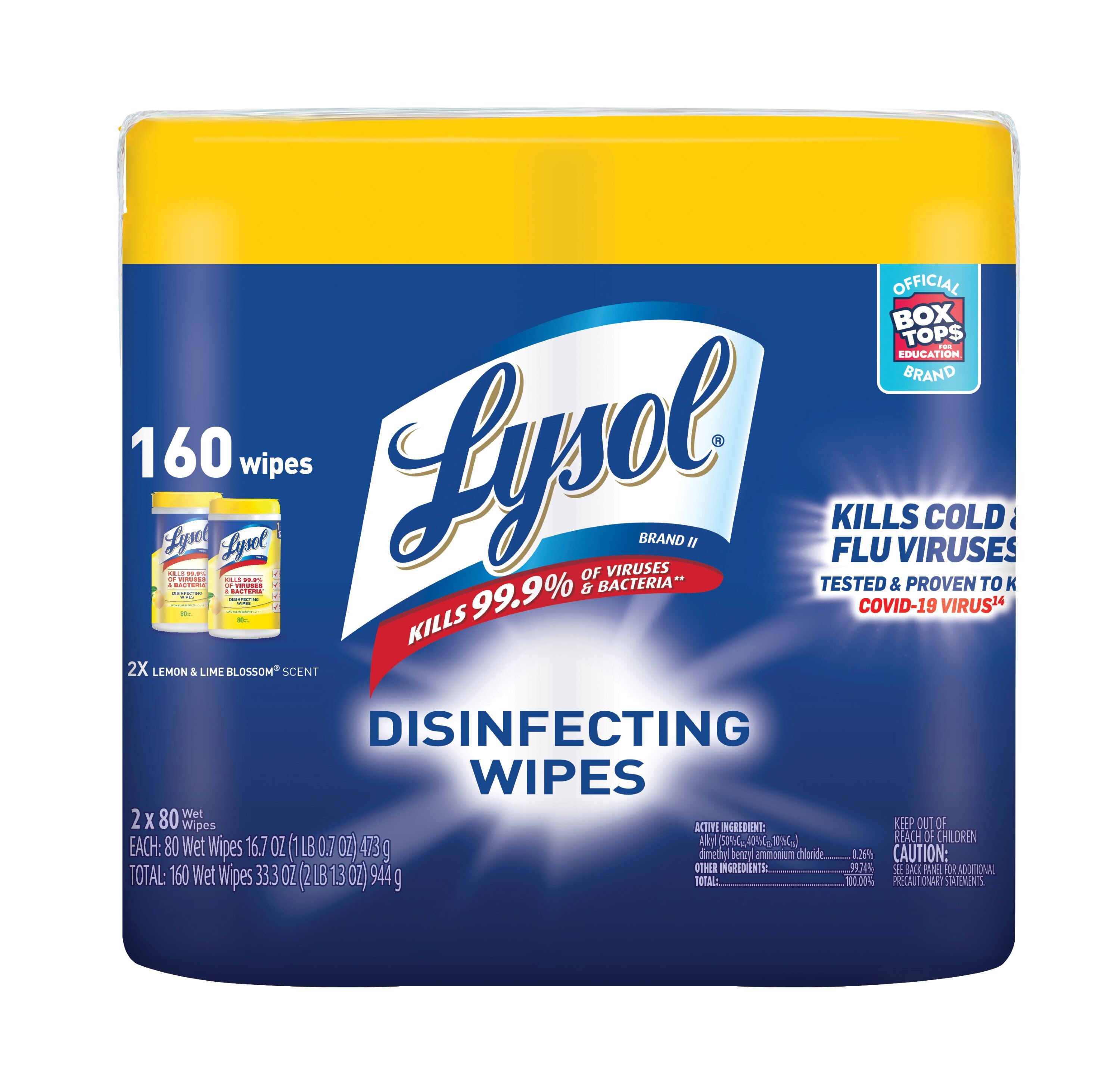 Lysol Disinfecting, Wipes Lemon and Lime Blossom