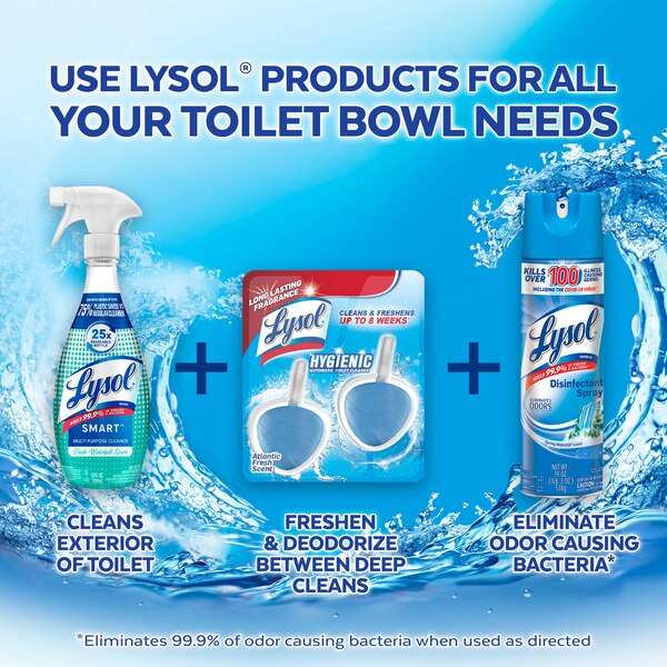 Lysol Hygienic Automatic Toilet Bowl Cleaner, Atlantic Fresh, 2 CT