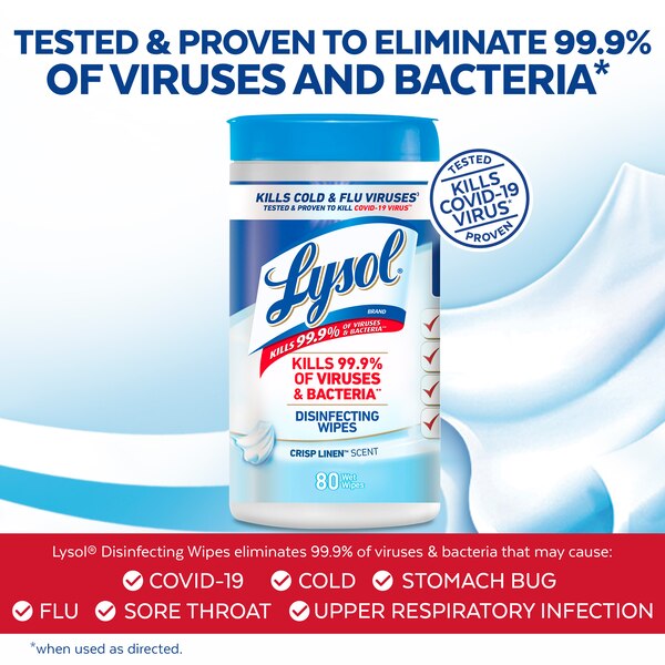 Lysol Disinfecting Wipes, Crisp Linen Scent