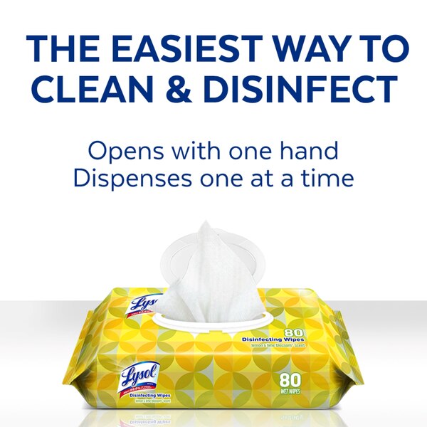 Lysol Disinfecting Wipes, Lemon & Lime Blossom, 80 CT