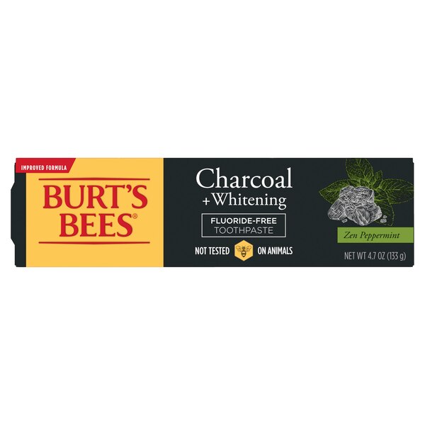 Burt's Bees Toothpaste, Natural Flavor, Charcoal Fluoride-Free Toothpaste, Zen Peppermint, 4.7 oz