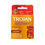 Trojan Ecstasy UltraSmooth Ultra Ribbed Premium Latex Condoms, thumbnail image 1 of 4