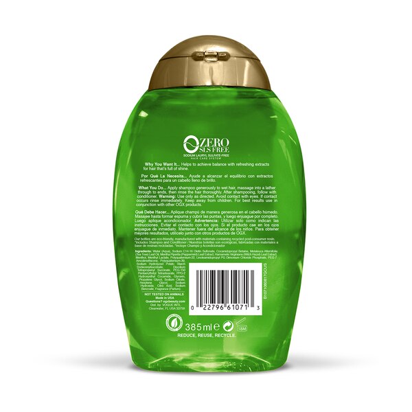 OGX Extra Strength Tea Tree Mint Shampoo, 13 OZ