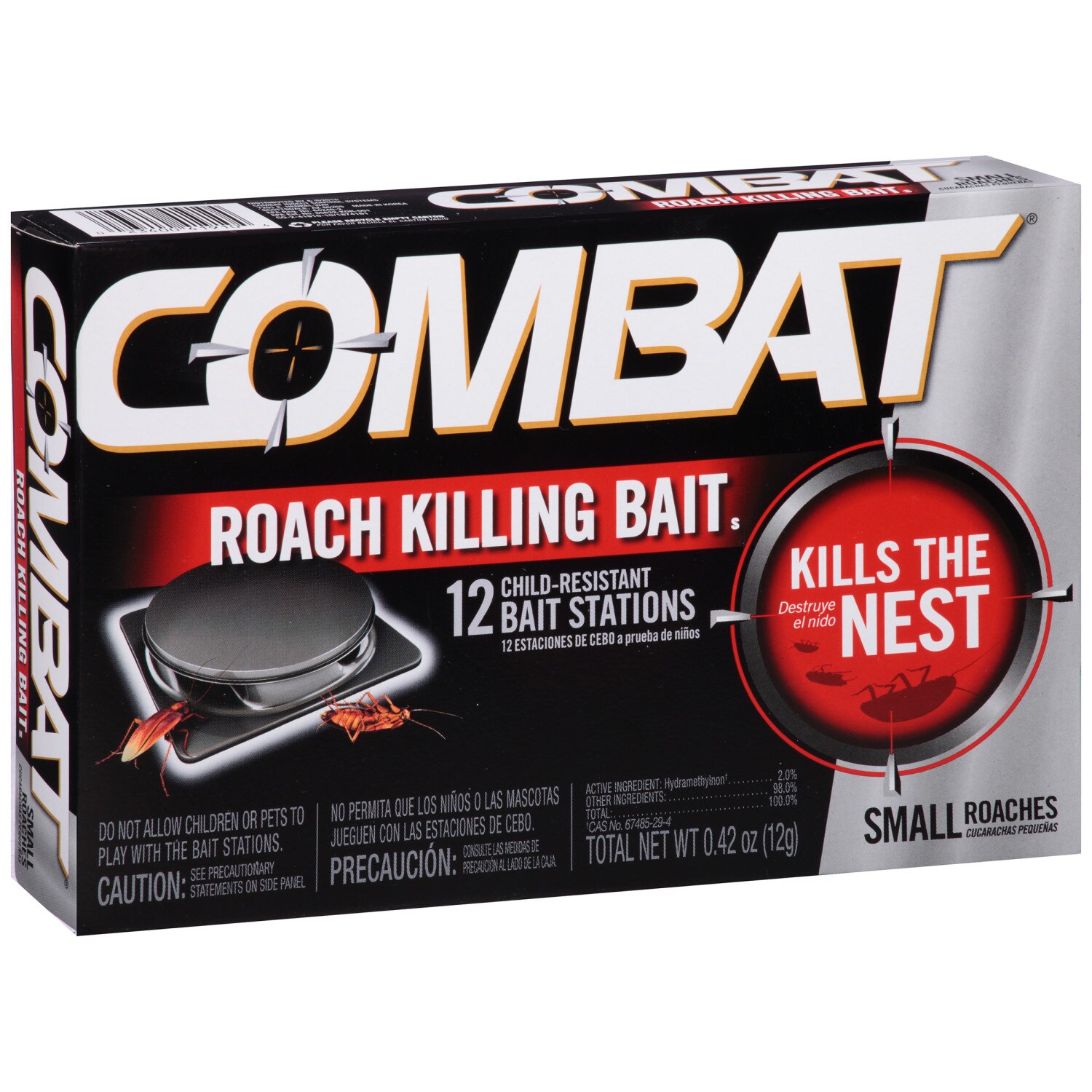 Combat Roach Killing Bait Stations for Small Roaches, 12 CT image.