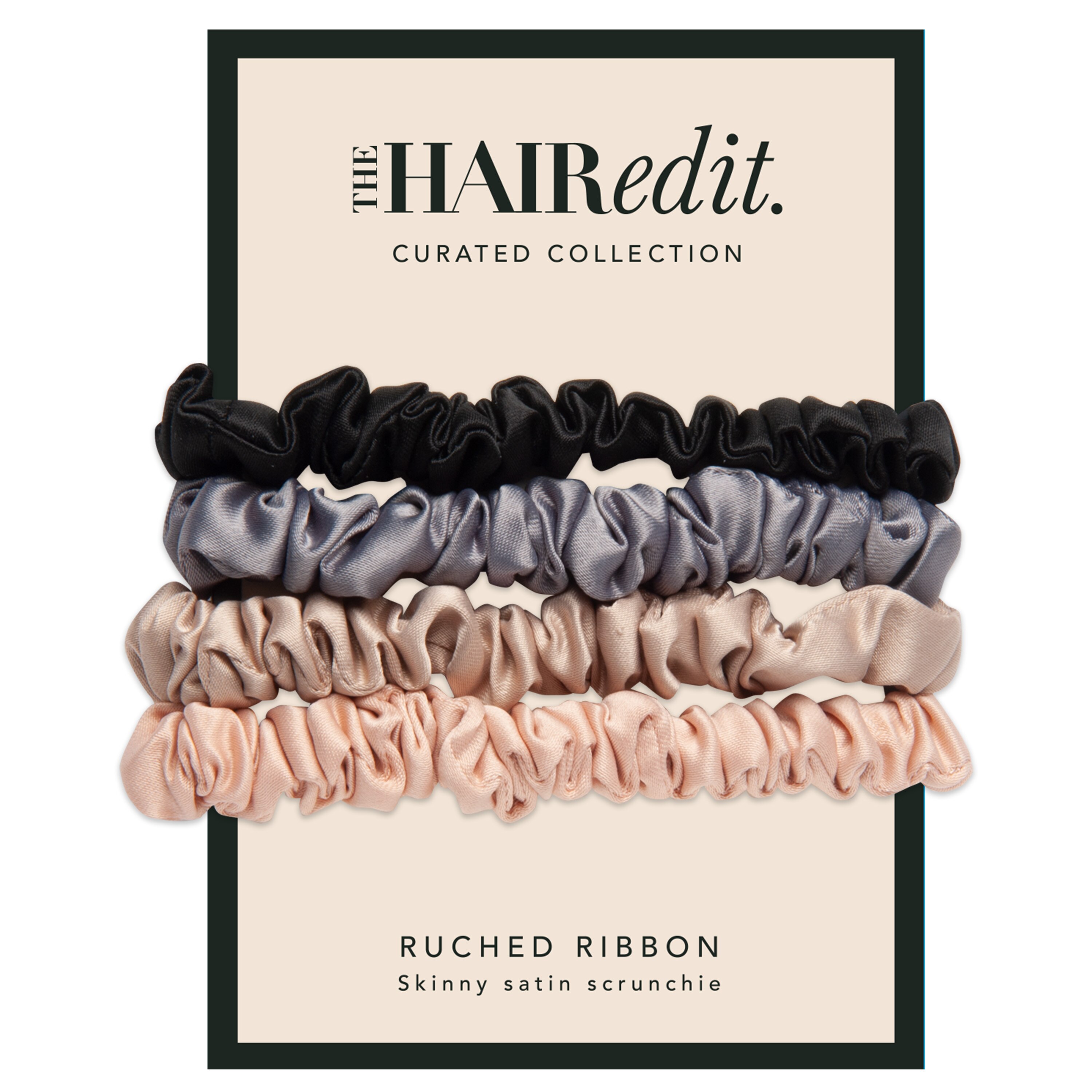 The Hair Edit Multi-Color Ruched Ribbon Scrunchies, 4CT