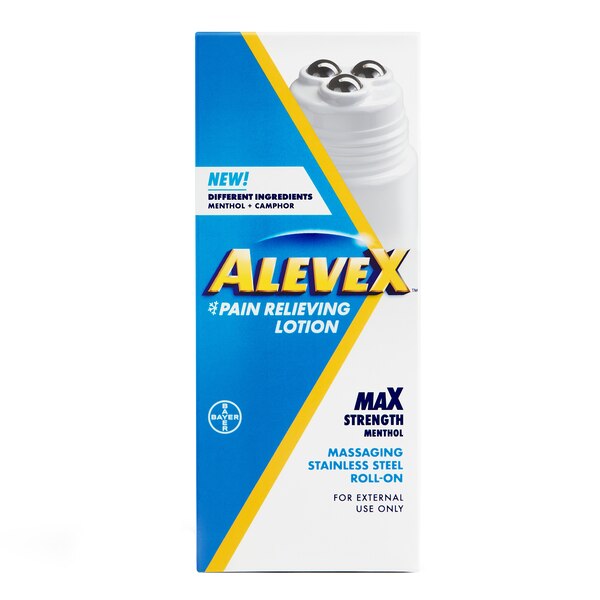 AleveX Pain Relieving Lotion Massaging Roll-On, 2.5 OZ