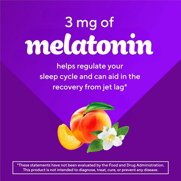 Vitafusion Melatonin Sleep Support Gummies, Sugar Free, Natural White Tea & Peach, 140 CT