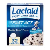 Lactaid Fast Act Lactose Relief Chewables, Vanilla, 32 CT, thumbnail image 5 of 9