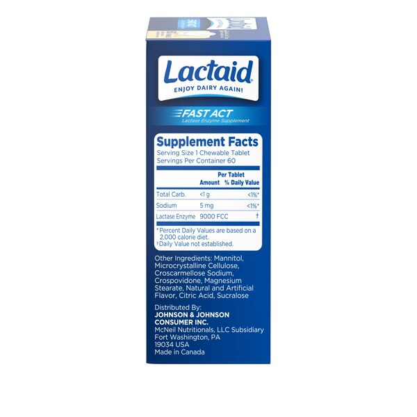 Lactaid Fast Act Lactose Enzyme Supplement Chewables