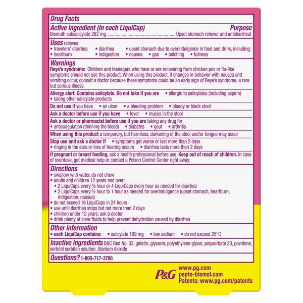 Pepto Bismol 5 Symptom Relief LiquiCaps