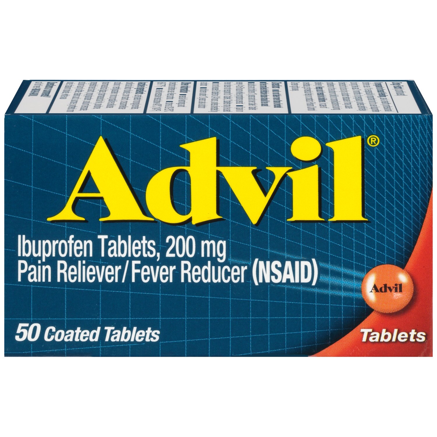 Advil Pain Reliever/ Fever Reducer 200 MG Ibuprofen Tablets image.
