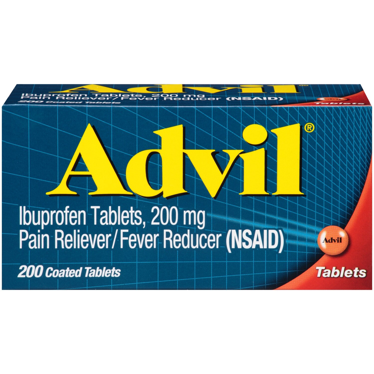 Advil Pain Reliever/ Fever Reducer 200 MG Ibuprofen Tablets