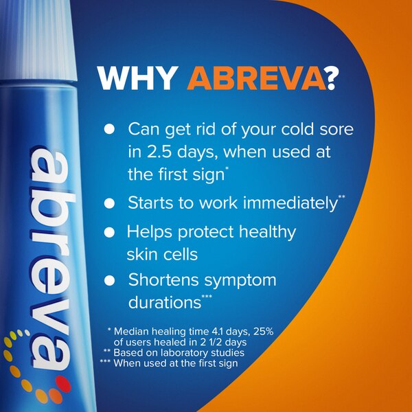 Abreva Cold Sore + Fever Blister Treatment, 2 g