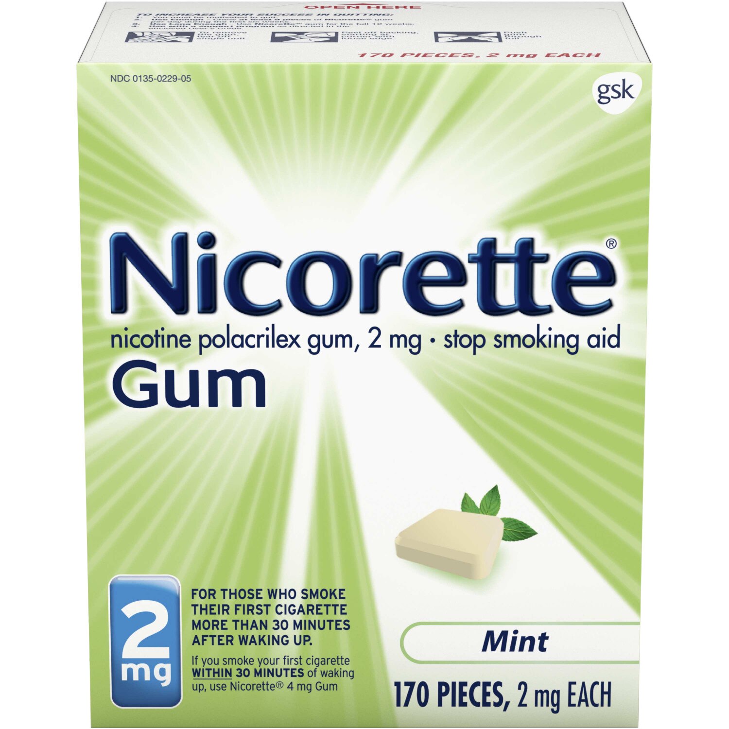 Nicorette Niotine 2mg Gum, 170 CT