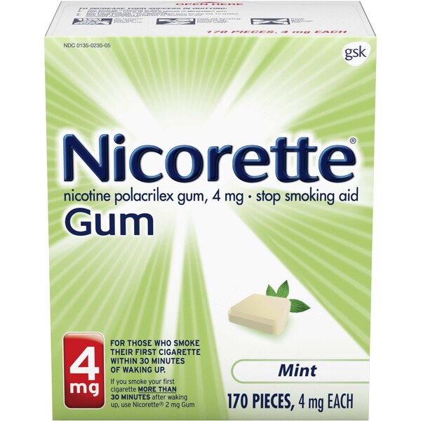 Nicorette Niotine 4mg Gum, 170 CT