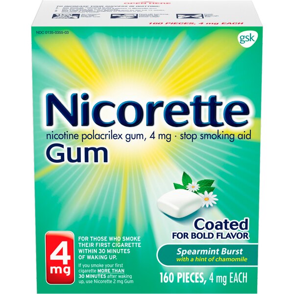 Nicorette Nicotine Stop Smoking Aid Coated Gum