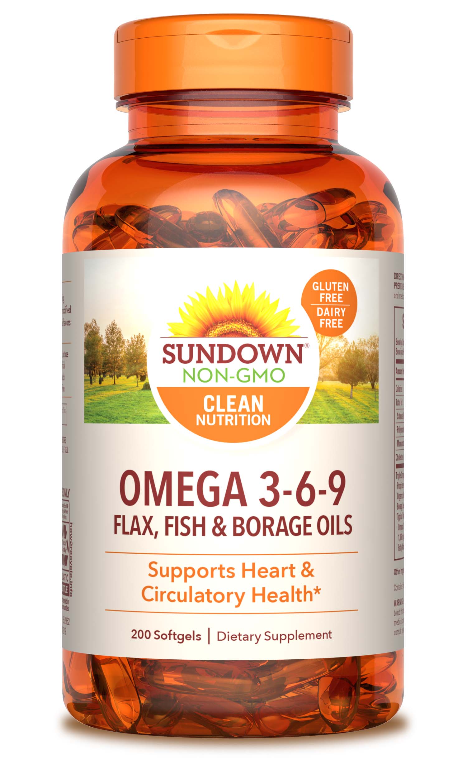 Sundown Naturals Triple Omega 3-6-9 Softgels, 200CT