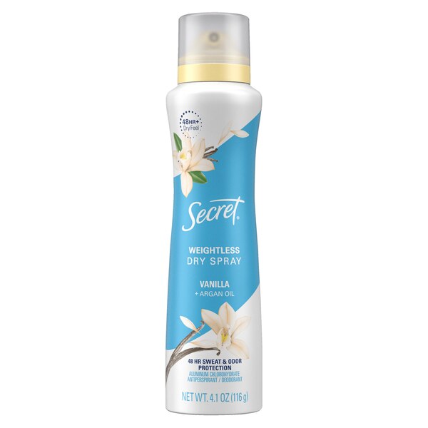 Secret 48-Hour Antiperspirant & Deodorant Dry Spray, Vanilla