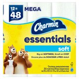 Charmin Essentials Soft Toilet Paper 12 Mega Rolls, 330 sheets per roll, thumbnail image 2 of 18