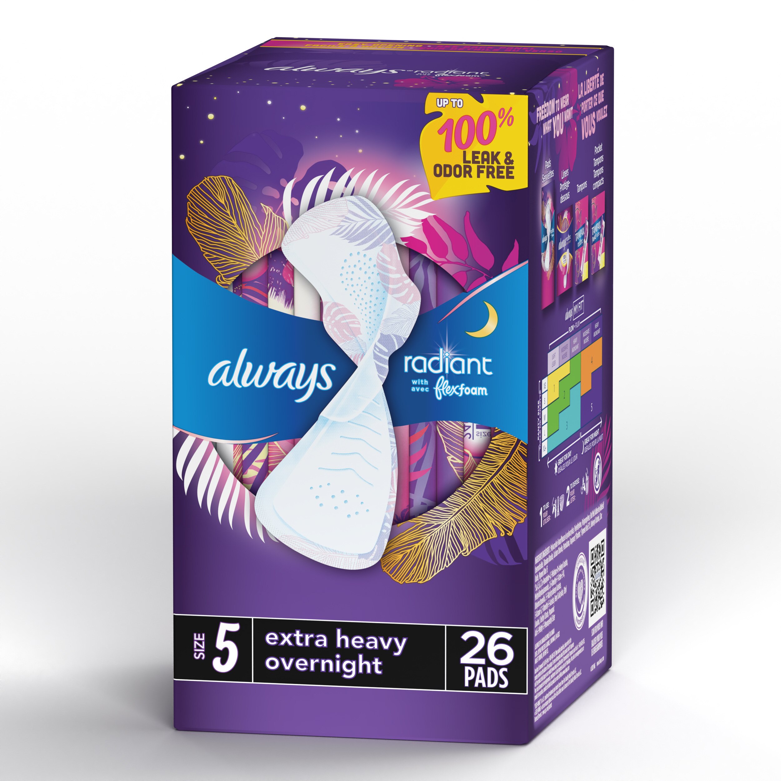 Always Radiant FlexFoam, with Wings, Size 5, 26 CT