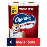 Charmin Ultra Strong Toilet Paper 6 Mega Rolls, 242 Sheets Per Roll, thumbnail image 1 of 29
