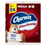 Charmin Ultra Strong Toilet Paper 6 Mega Rolls, 242 Sheets Per Roll, thumbnail image 3 of 29