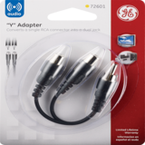 GE "Y" Adapter, Converts A Single RCA Connector Into A Dual Jack, thumbnail image 1 of 2