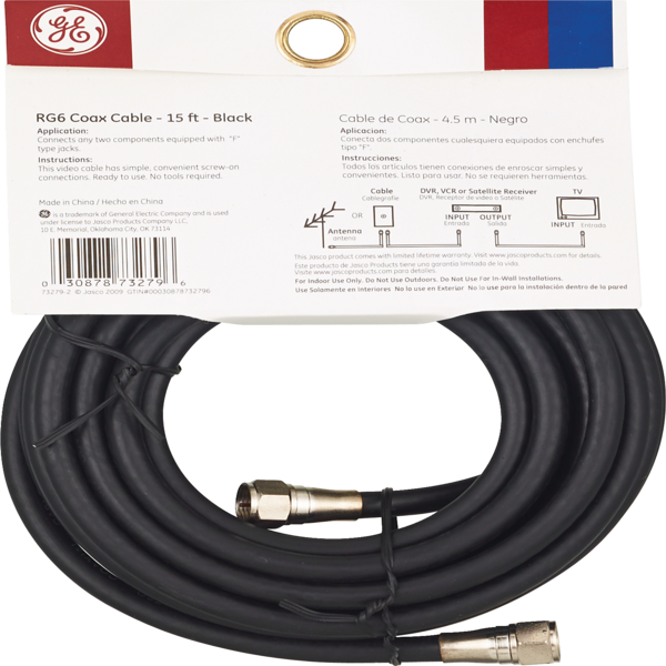 GE RG6 Coax Cable- 15'