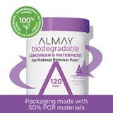 Almay Biodegradable Longwear & Waterproof Eye Makeup Remover Pads, thumbnail image 3 of 6
