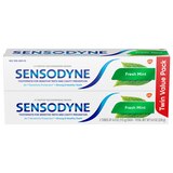 Sensodyne Toothpaste for Sensitive Teeth and Cavity Protection, Fresh Mint, 4 OZ, 2 pack, thumbnail image 1 of 9