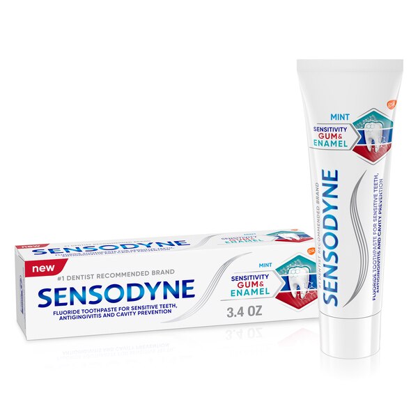 Sensodyne Sensitivity Gum and Enamel Fluoride Toothpaste for Sensitive Teeth, Antigingivitis, and Cavity Protection, Mint, 3.4 OZ