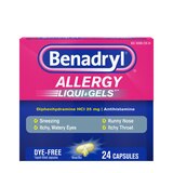 Benadryl Allergy Dye-Free Liqui-Gels, 24 CT, thumbnail image 1 of 15