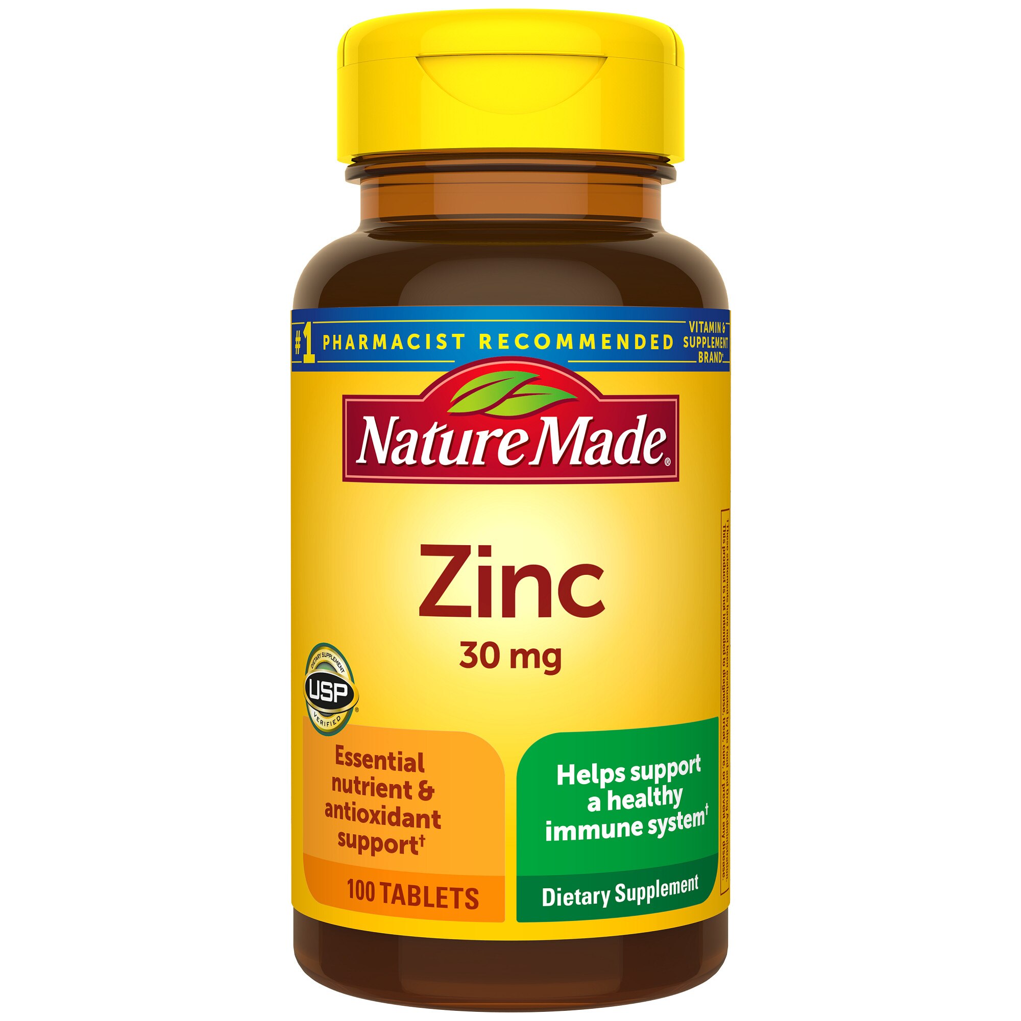 Nature Made Zinc 30 mg, Zinc Supplements for Antioxidant and Immune Support Tablets, 100 CT