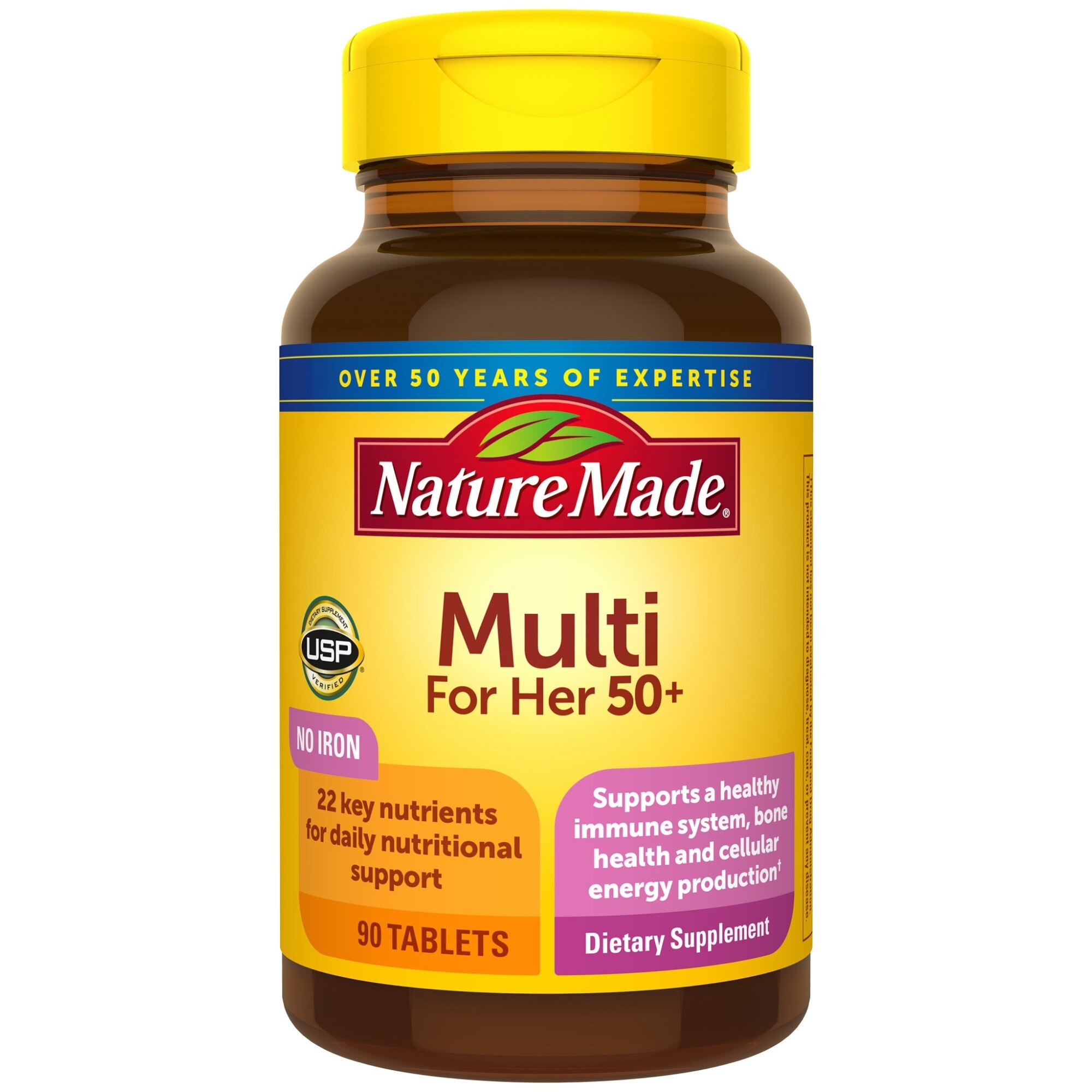 Nature Made Multivitamin For Her 50+ Tablets with No Iron, 90 CT