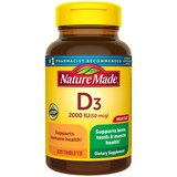 Nature Made Vitamin D3 2000 IU (50 mcg) Bone Health and Immune Support Tablets, 220 CT, thumbnail image 1 of 9