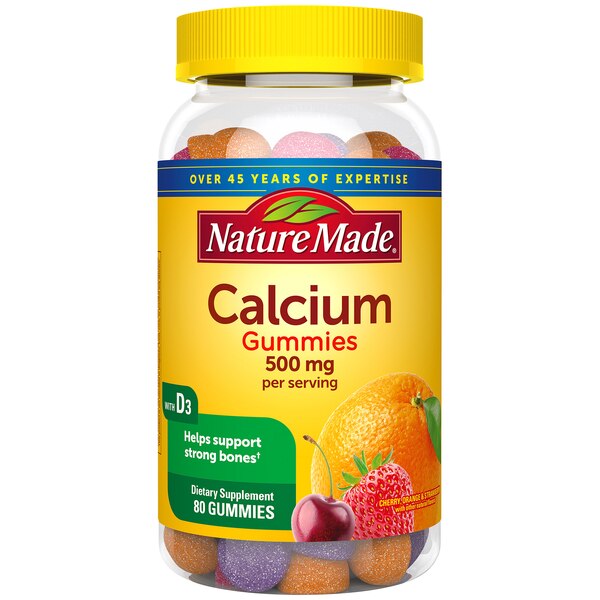 Nature Made Calcium 500 mg with Vitamin D3 Gummies, 80 CT