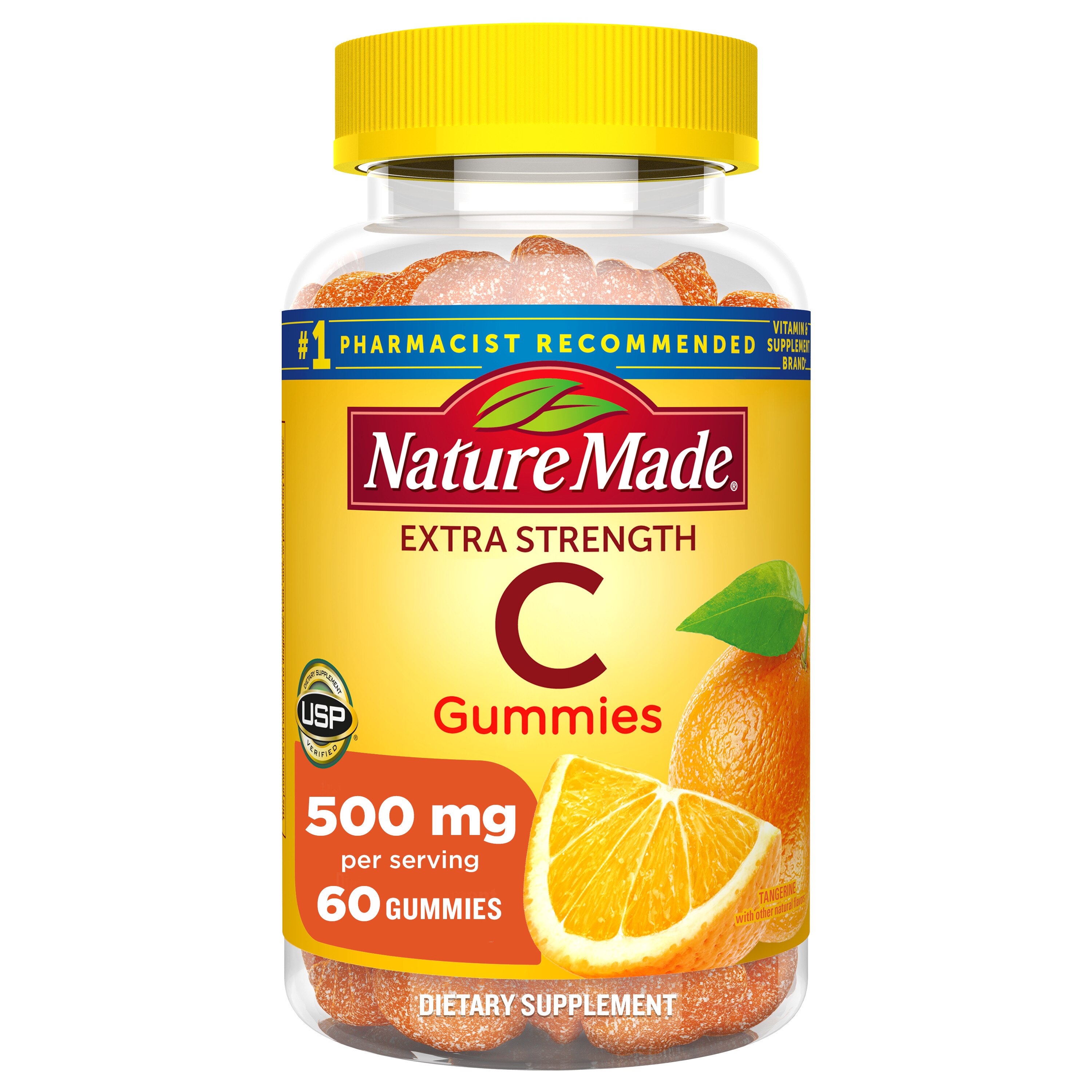 Nature Made Extra Strength Dosage Vitamin C 500mg per serving for Immune Support Vitamin Gummies, 60 CT