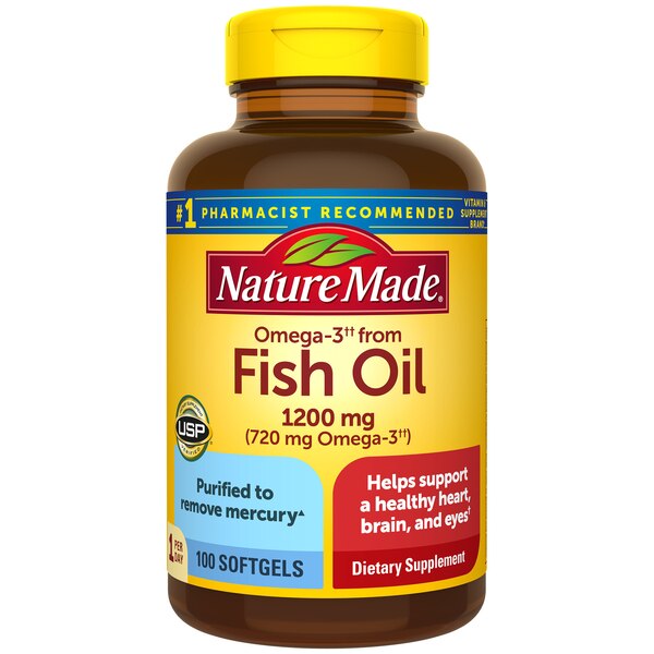 Nature Made Omega 3 Fish Oil 1200 mg Softgels, One Per Day, 100 CT