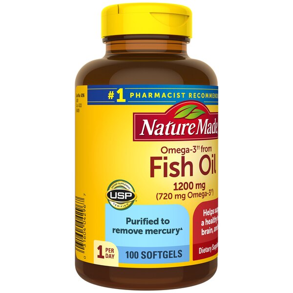 Nature Made Omega 3 Fish Oil 1200 mg Softgels, One Per Day, 100 CT