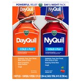 Vicks NyQuil and DayQuil Cold & Flu Multi-Symptom Relief Liquid Combo Pack, 12 OZ, thumbnail image 1 of 9