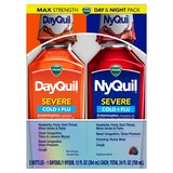 Vicks DayQuil and NyQuil Severe Cold & Flu Nighttime Relief Liquid, 24 OZ, thumbnail image 1 of 10