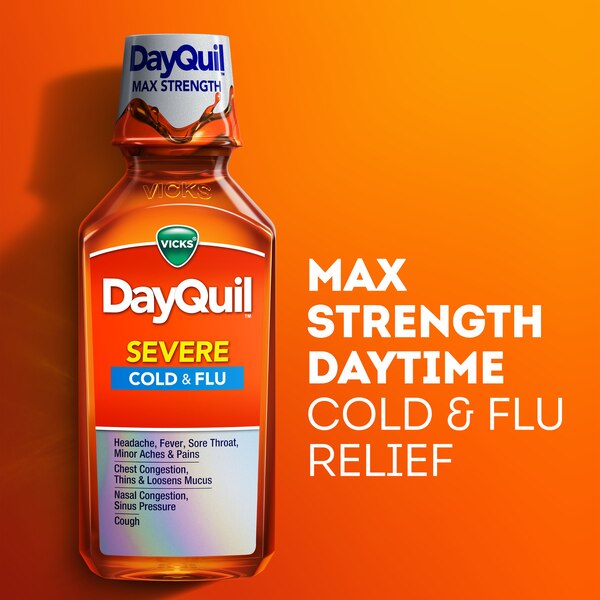 Vicks DayQuil and NyQuil Severe Cold & Flu Nighttime Relief Liquid, 24 OZ