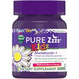 Vicks Pure Zzzs Kidz Melatonin + Chamomile & Lavender Sleep Aid Gummies, thumbnail image 1 of 6