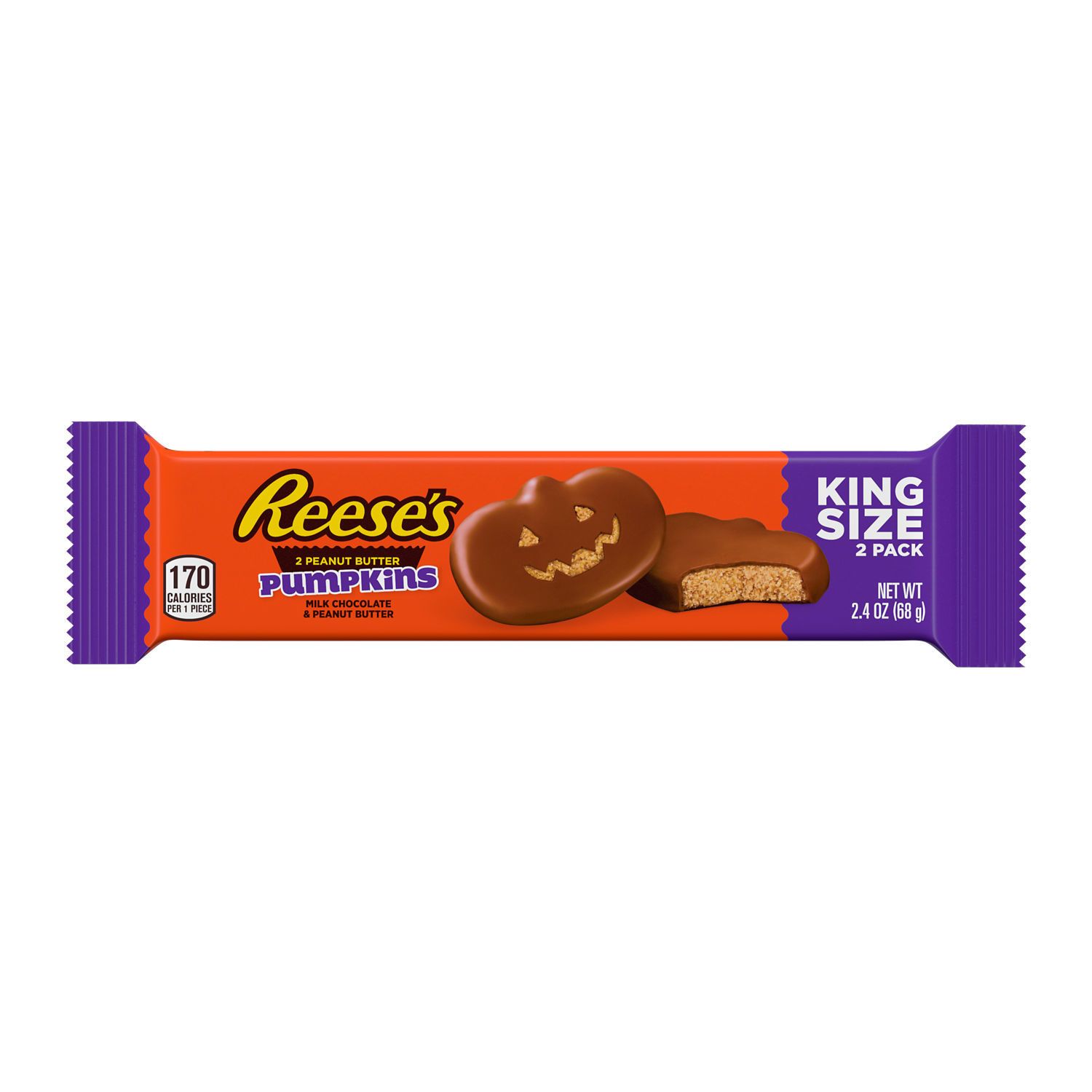 Reese's Milk Chocolate Peanut Butter Pumpkin King Size, 2.4 oz